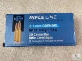 20 Rounds Prvi Partizan 6.5 Grendel Ammo. 120 Grain Hollow Point Boat Tail