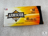 50 Rounds Armscor 45 long Colt Ammo. 255 Grain Lead