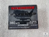 20 Rounds Winchester .380 ACP Ammo. 85 Grain Hollow Point Silver Tip