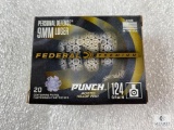 20 Rounds Federal Punch 9mm Ammo 124 Grain JHP