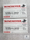 40 Rounds Winchester 5.56 Ammo. M193 55 Grain FMJ