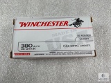 50 Rounds Winchester .380 ACP Ammo. 95 Grain FMJ