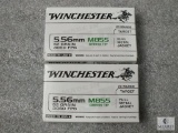 40 Rounds Winchester 5.56 Green Tip Ammo. M855 62 Grain