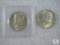 Two 1964 90% Silver Kennedy Half Dollars