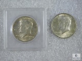 Two 1964 90% Silver Kennedy Half Dollars
