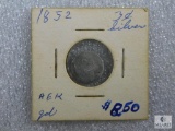1852 3-cent Silver