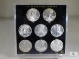 US Silver Eagle Set of Eight Coins - 1986 through 1993