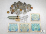 Coin Collector Starter Lot with US and Foreign Coins and Currency