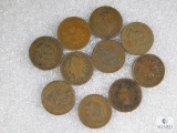 Lot of 10 Mixed Date Indian Head Cents