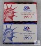 US Mint 1999 Silver Proof and Proof Coin Sets