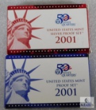 US Mint 2001 Silver Proof and Proof Coin Sets