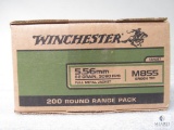 200 Rounds Winchester 5.56 Nato 62 Grain M855 Green Tip FMJ Ammo