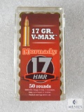 50 Rounds Hornady 17 HMR 17 Grain V-Max Ammo
