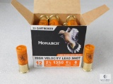 25 Count Monarch 12 Gauge High Velocity Lead Shot 6 Shot 2-3/4