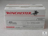 100 Rounds Winchester .45 Auto 230 Grain FMJ Ammo