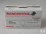 100 Rounds Winchester .40 S&W 165 Grain FMJ Ammo