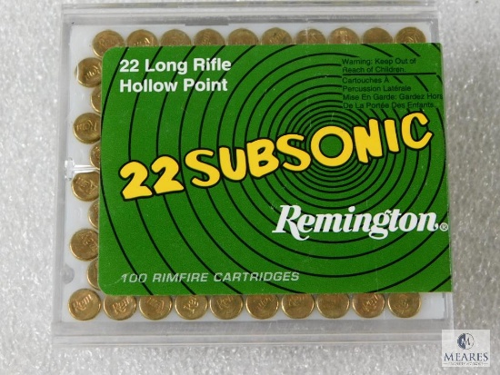 100 Rounds Remington 22 Subsonic 22 Long Rifle Hollow Point