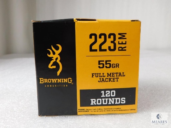 120 Rounds Browning Ammunition 55 Grain 223 REM FMJ