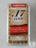 50 Cartridges Norma Professional Hunter .17 HMR V-Max Polymer Tip 17 Grain Varmint ~ Small Game