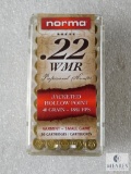 50 Cartridges Norma Professional Hunter .22 WMR JHP 40 Grain Varmint ~ Small Game
