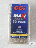 50 Cartridges CCI Maxi Mag 22 WMR JHP +V 30 Grain Varmint