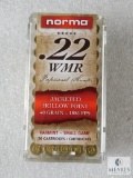50 Cartridges Norma Professional Hunter .22 WMR JHP 40 Grain Varmint ~ Small Game