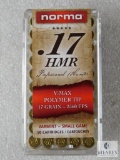 50 Cartridges Norma Professional Hunter .17 HMR V-Max Polymer Tip 17 Grain Varmint ~ Small Game