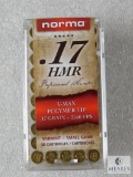 50 Cartridges Norma Professional Hunter .17 HMR V-Max Polymer Tip 17 Grain Varmint ~ Small Game