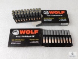 40 Rounds Wolf Polyformance Ammunition 300 AAC Blackout 145 Grain FMJ Steel Case Non-Corrosive