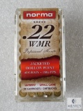 50 Cartridges Norma Professional Hunter .22 WMR JHP 40 Grain Varmint ~ Small Game