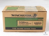 150 Round Range Pack Winchester Target 5.56mm 62 Grain 3060 FPS FMJ M855 Green Tip