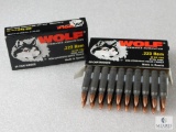 40 Rounds Wolf Performance Ammunition .223 Rem 62 Grain FMJ Steel Case Non-Corrosive Boxer Primed