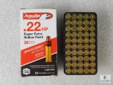 50 Cartridges Aguila Ammunition .22 HP Super Extra Hollow Point 38 Grain Copper Plated LRVHP