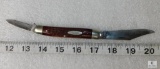 Early Case XX 2 Blade Stockman Folder Knife Red Roger's Bone Handles #06247 Circa Early 60's
