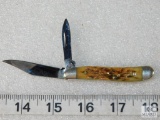 Case 2006 Peanut #6220 SS Amber Bone Handles 2 Blade