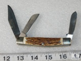 Puma Stock Knife 3 Blade #410675 Bone Handles