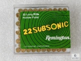 100 Rounds Remington 22 Subsonic 22 Long Rifle Hollow Point