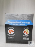 New Pyramex Case of Disposable Ear Plugs NRR 32dB 200 Pair Uncorded & 100 Pair Corded