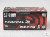 50 Rounds Federal American Eagle FMJ 40 Grain 5.7x28mm Centerfire Cartridges