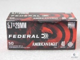 50 Rounds Federal American Eagle FMJ 40 Grain 5.7x28mm Centerfire Cartridges
