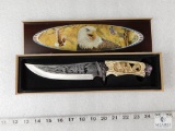 Fixed Blade Knife with Eagle Engraving Handle with Decorative Box