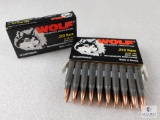 40 Rounds Wolf Performance Ammunition .223 Rem 62 Grain FMJ Steel Case Non-Corrosive Boxer Primed