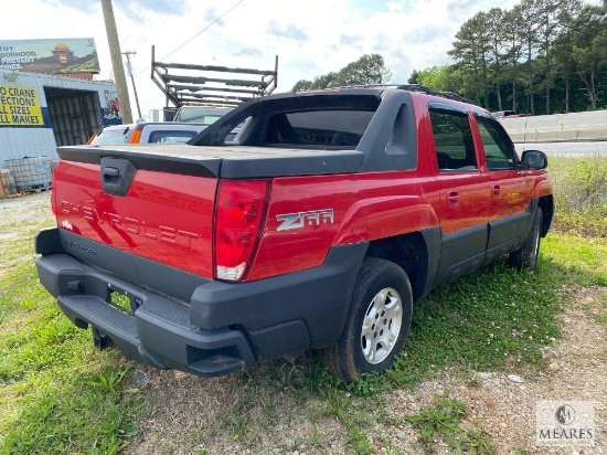 2002 Chevrolet Avalanche Pickup Truck, VIN # 3GNEC13T12G261846