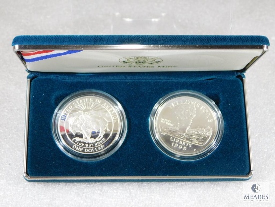 US Mint 1999 Yellowstone National Park Silver Dollar Proof and UNC Silver Dollars