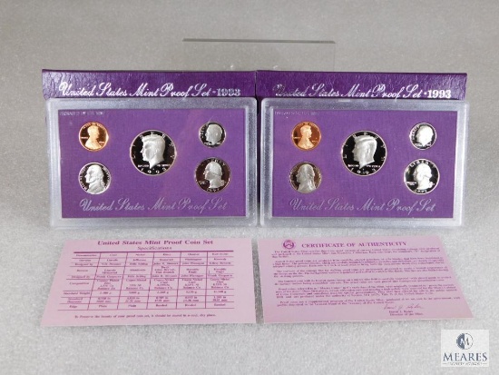 Group of Two 1993 US Mint Proof Coin Sets