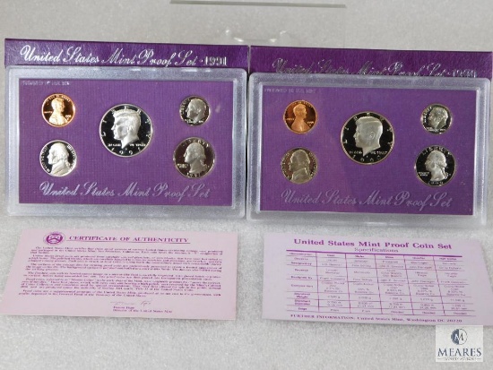 1990 and 1991 US Mint Proof Coin Sets