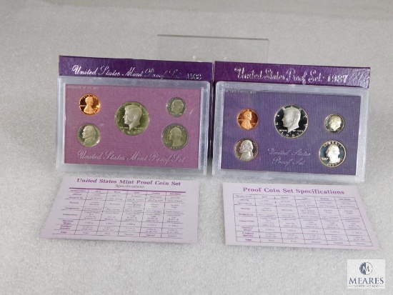 1987 and 1988 US Mint Proof Coin Sets