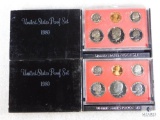 Two 1980 US Mint Proof Coin Sets