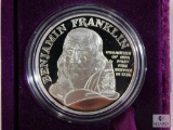 US Mint Ben Franklin Firefighters Silver Medal - Proof Silver Medal