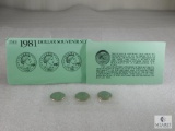 1981 Susan B Anthony PDS Coin Set